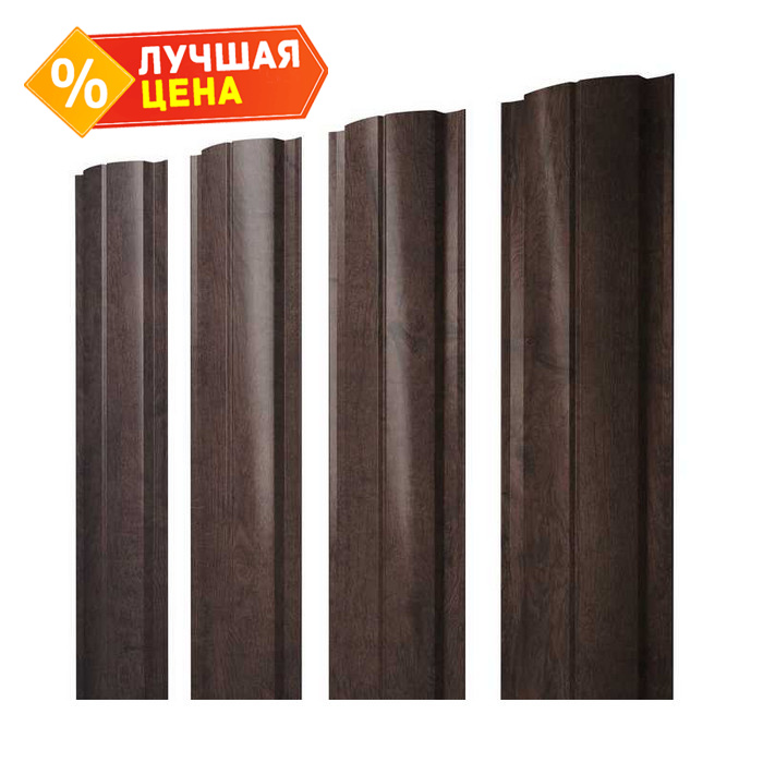 Штакетник Полукруглый Slim Grand Line 0,45 Print-double Elite Antique Wood Antique Wood