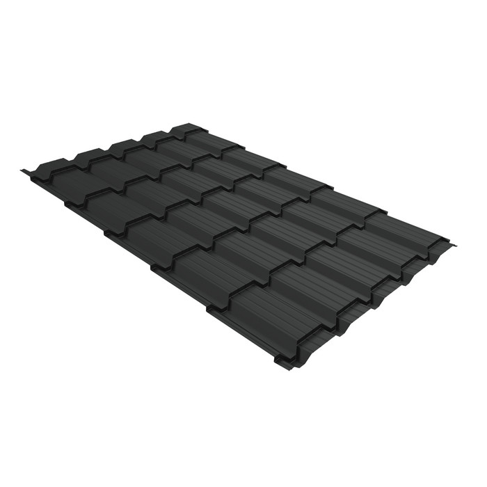 Металлочерепица Grand Line Верховье Quadro profi (Квадро Профи) 0,5 Satin RAL 7016 антрацитово-серый