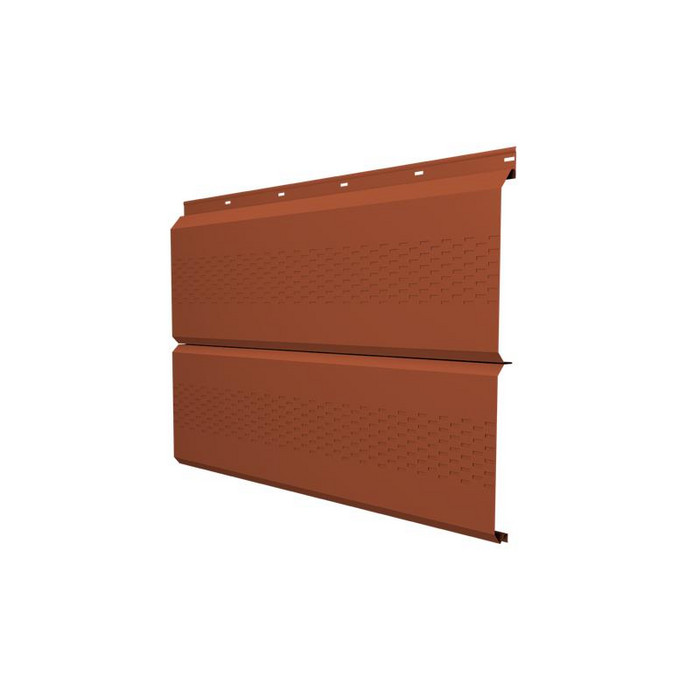 Софит ЭкоБрус с перфорацией 0,345 Grand Line 0,45 PE с пленкой RAL8004 терракота