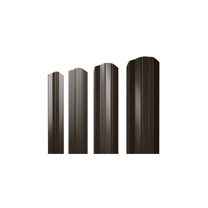 Штакетник М-образный В Grand Line 0,5 Atlas RR 32 Темно-Коричневый